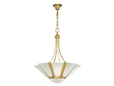 LADY 1911/4 - Gold plated chandelier with white glass _ Possoni Illuminazione